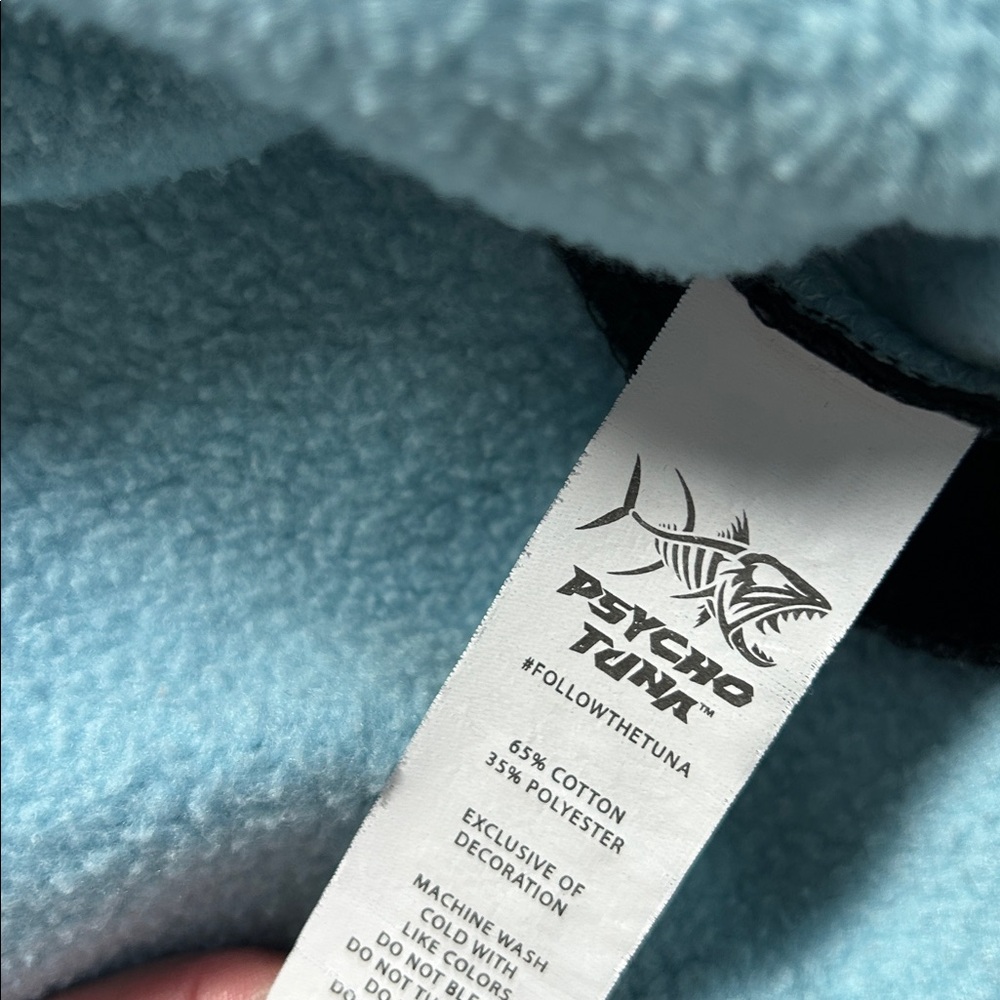 Light Blue Crewneck Hoodie with Small Chest Logo - Picture 9 of 10